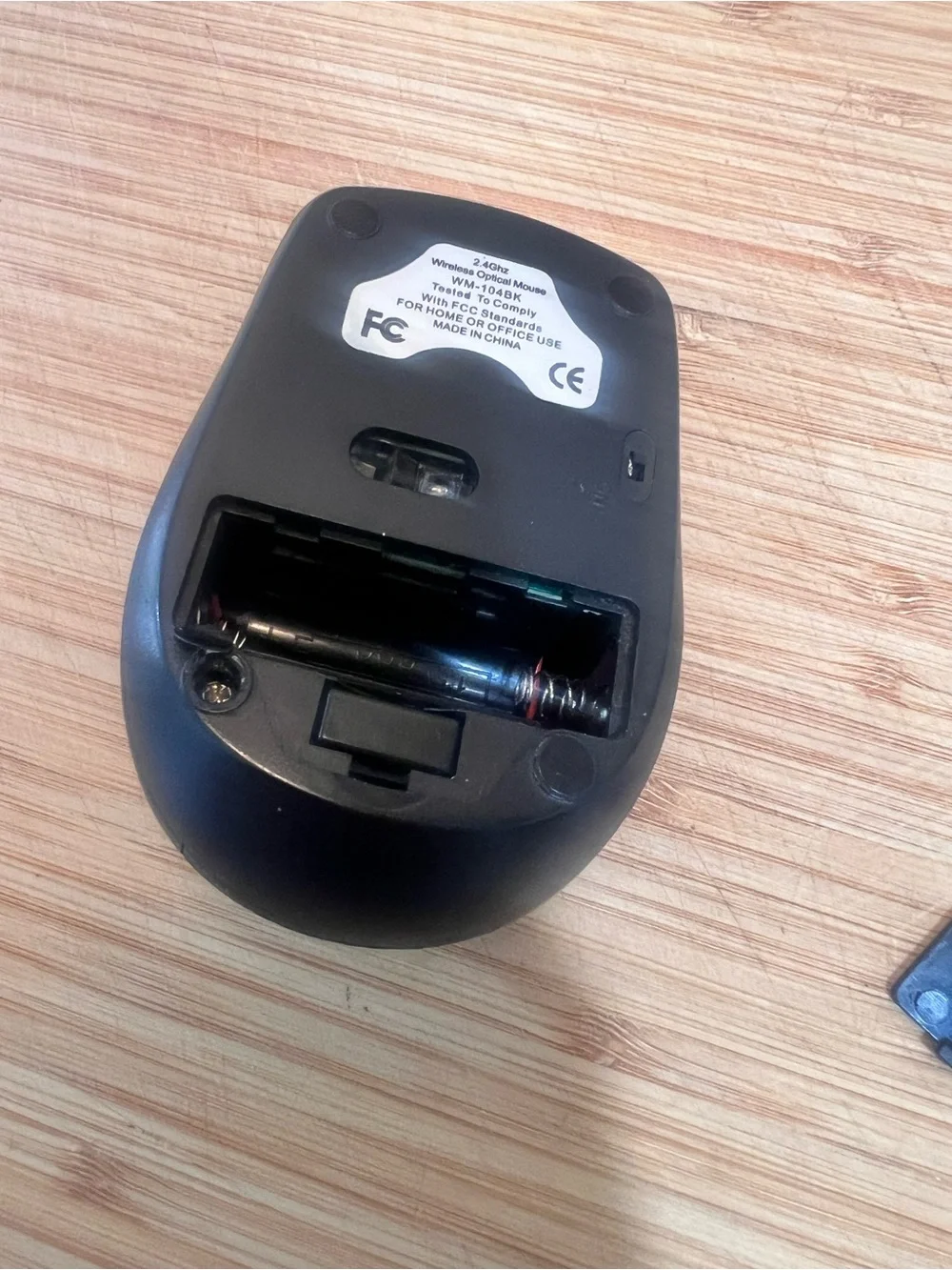 Wireless Black Optical Mouse with DPI Button